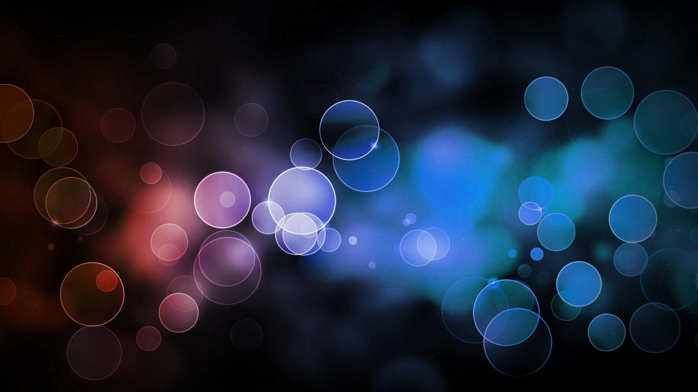 Luces Bokeh Azules y Rojas. Wallpaper in 1366x768 Resolution