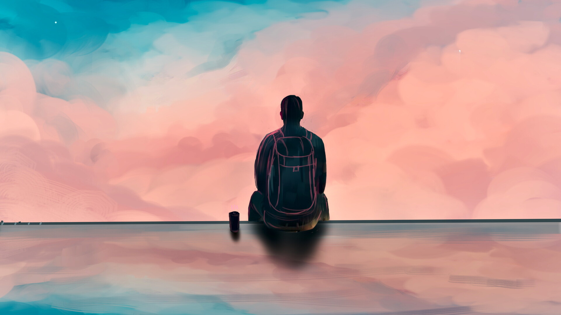 Homme en Veste Noire Assis Sur du Sable Brun Pendant la Journée. Wallpaper in 1920x1080 Resolution