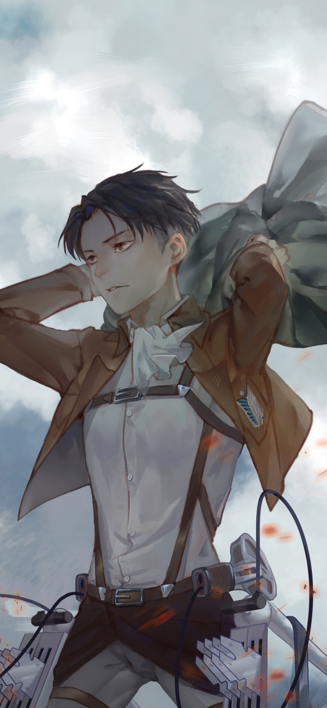 Personnage D'anime Masculin Aux Cheveux Noirs. Wallpaper in 1125x2436 Resolution