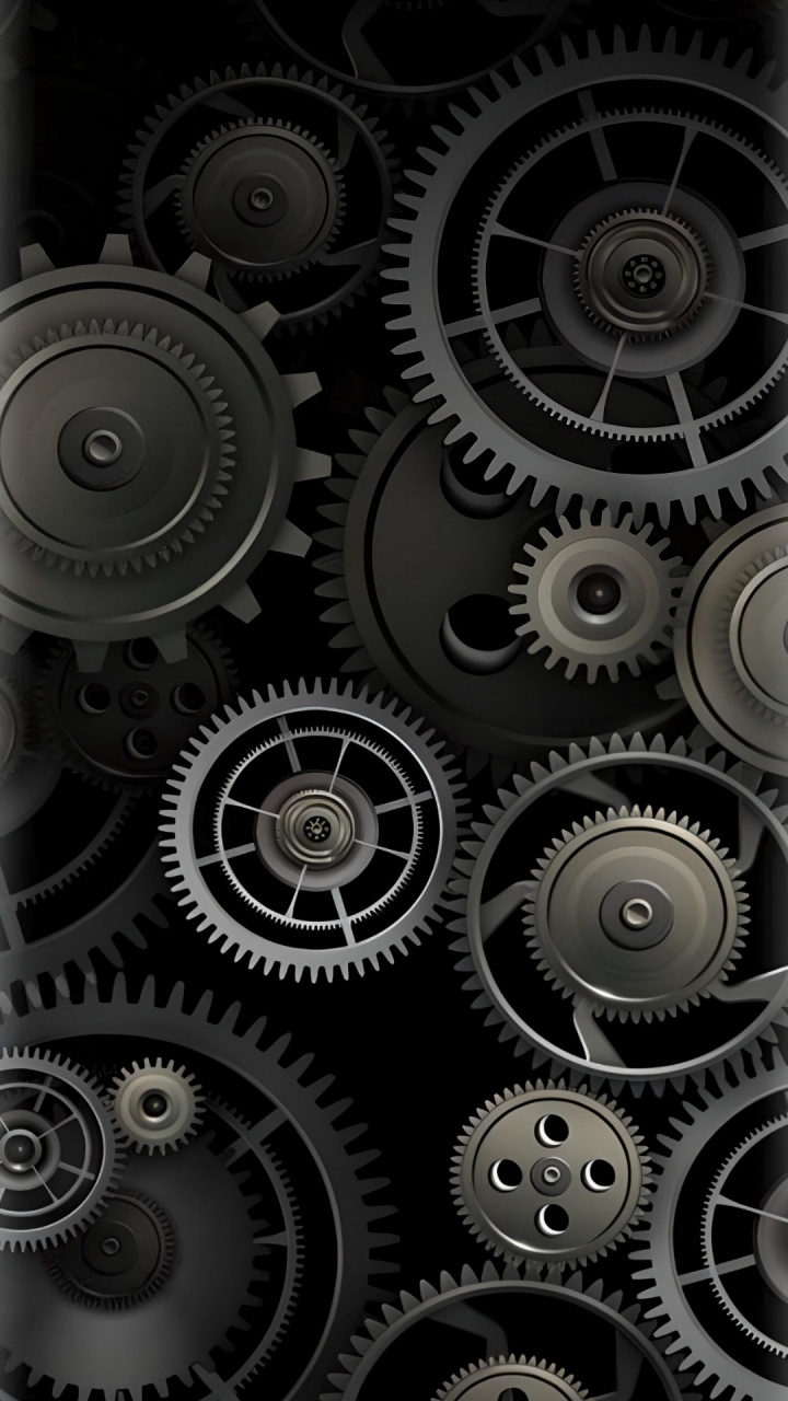 Gear, Smartphone, Machine, Tablet, Silver. Wallpaper in 720x1280 Resolution