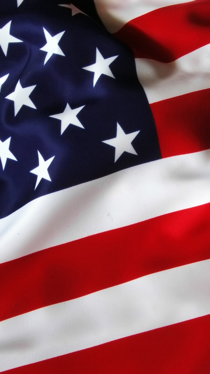 us a Flag on White Wall. Wallpaper in 720x1280 Resolution