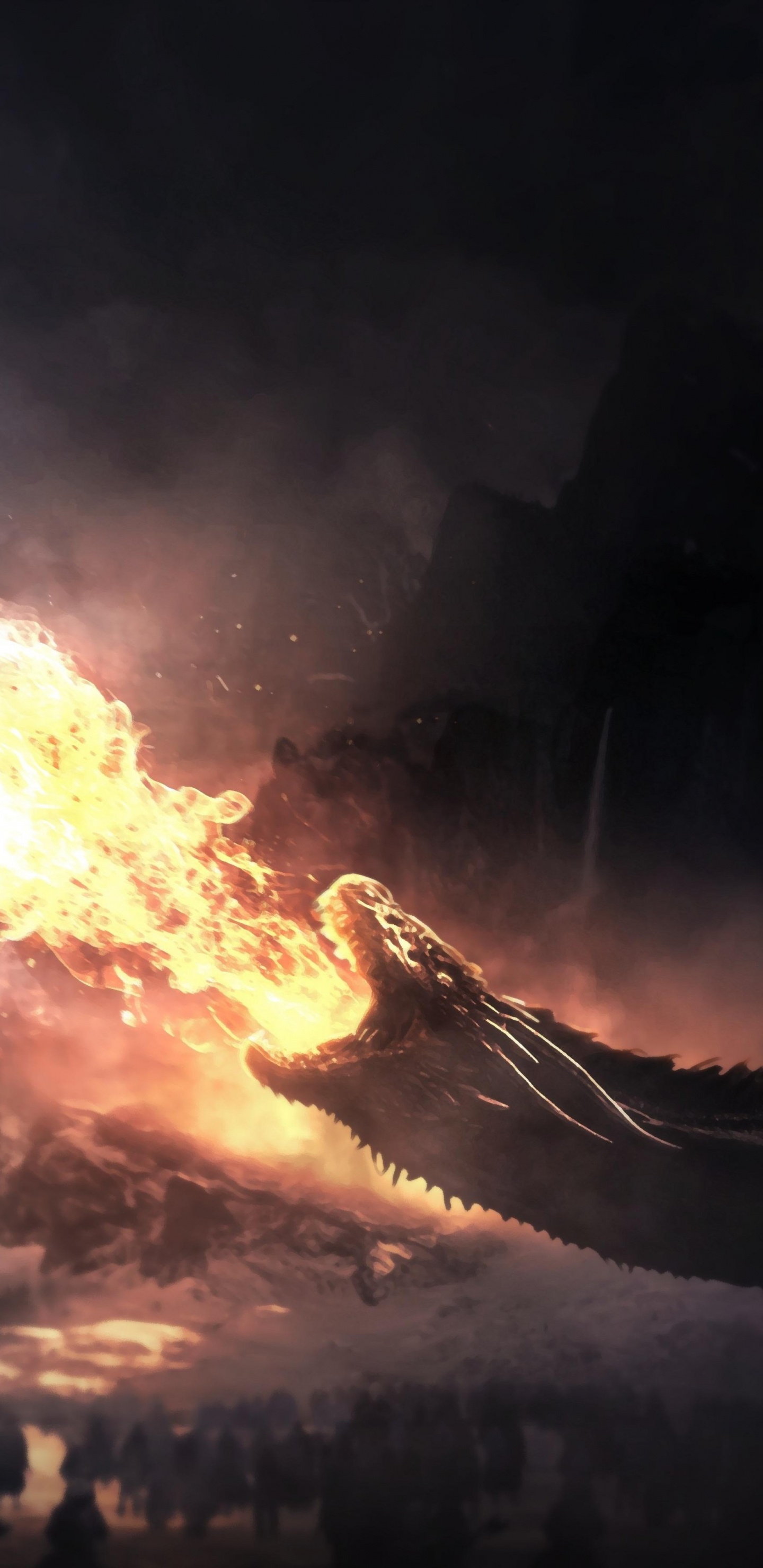 Jeux de Trônes, Daenerys Targaryen, Dragon, Game of Thrones - Saison 8, Atmosphère. Wallpaper in 1440x2960 Resolution