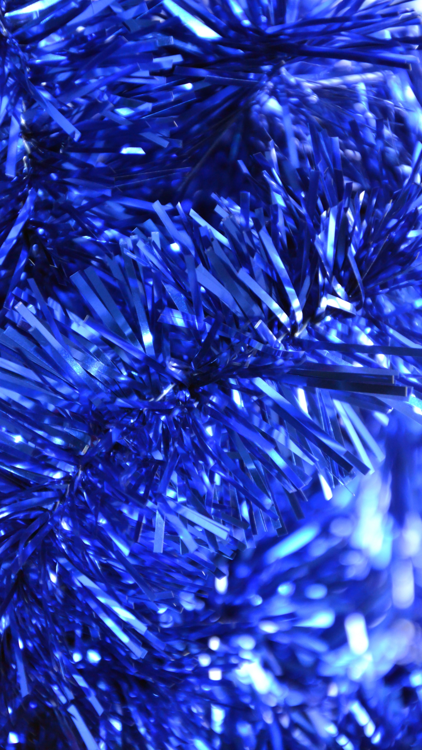 Tinsel, New Year, Christmas Ornament, Christmas Day, Cobalt Blue. Wallpaper in 1440x2560 Resolution