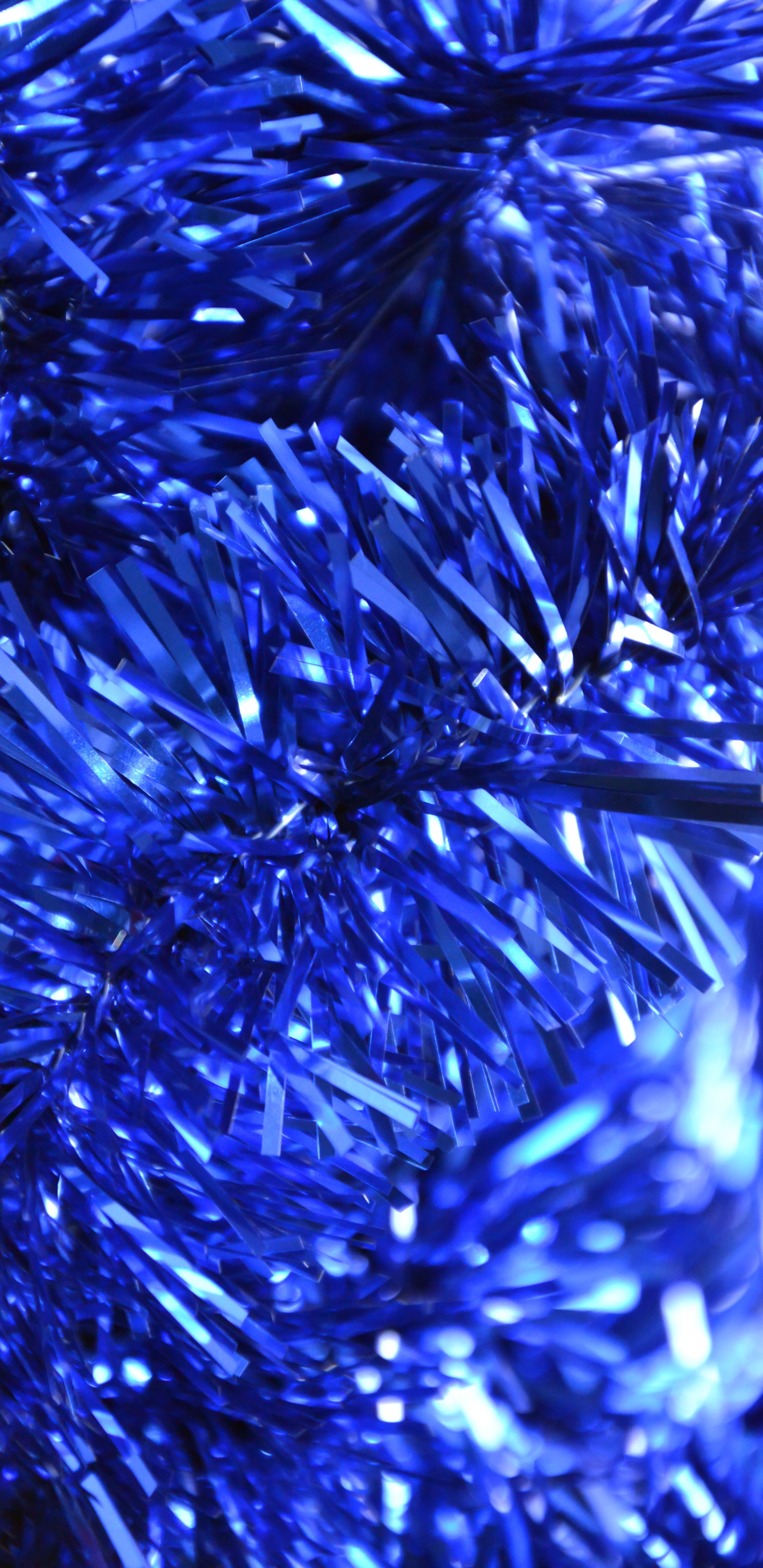 Tinsel, New Year, Christmas Ornament, Christmas Day, Cobalt Blue. Wallpaper in 1440x2960 Resolution