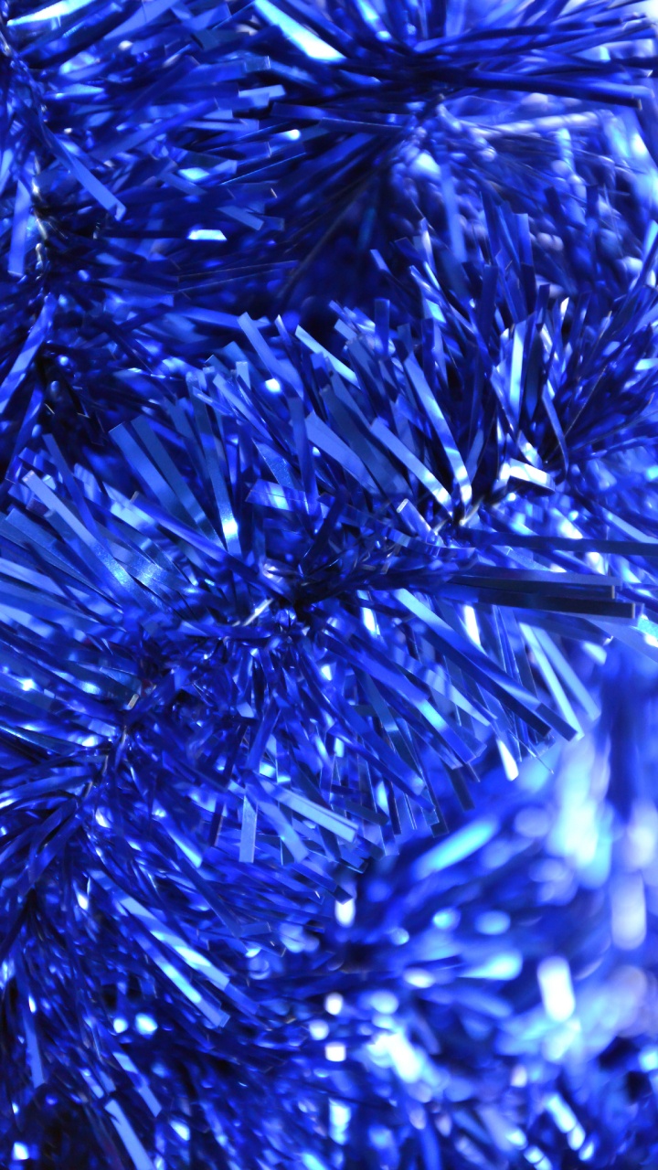 Tinsel, New Year, Christmas Ornament, Christmas Day, Cobalt Blue. Wallpaper in 720x1280 Resolution