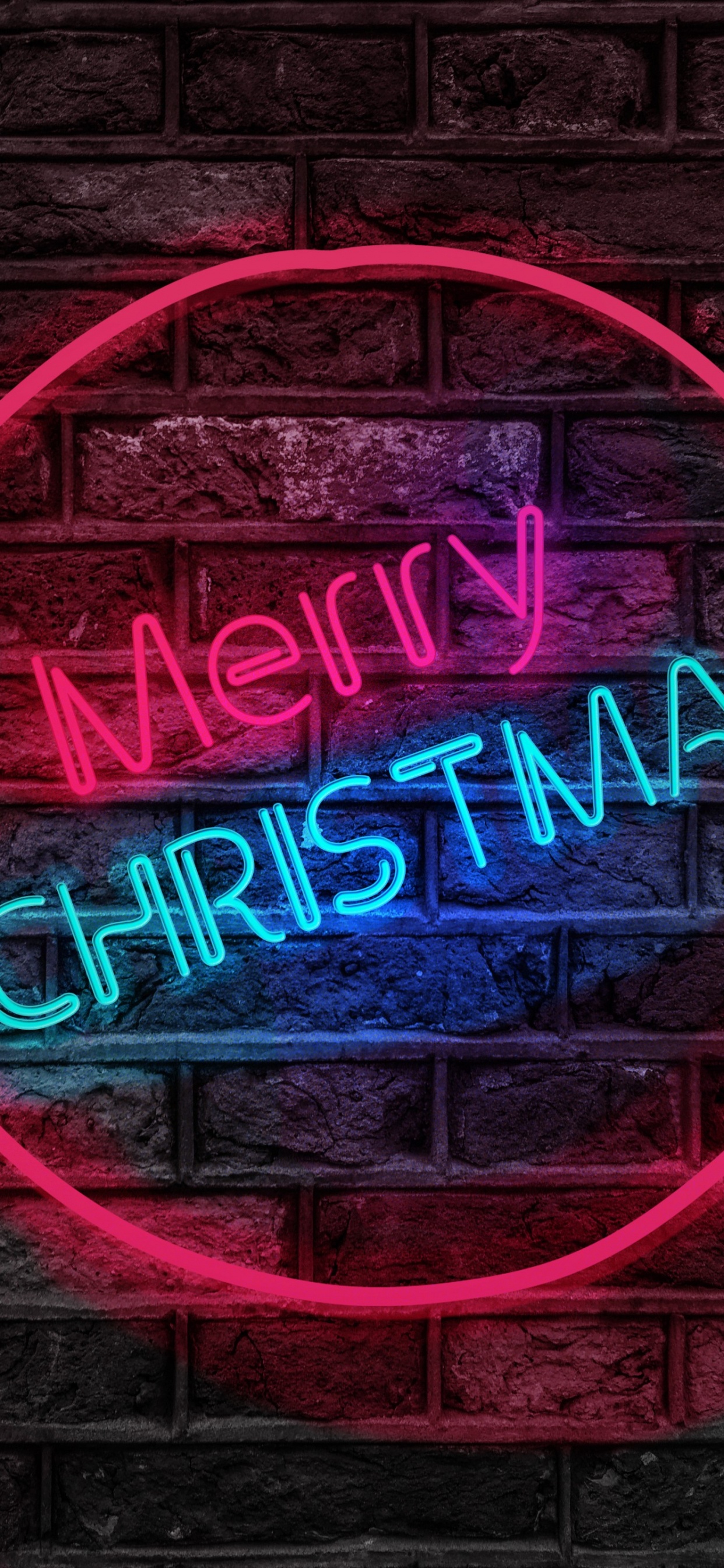 Neon Weihnachten, Weihnachten, Leuchtreklame, Neon, Farbigkeit. Wallpaper in 1242x2688 Resolution