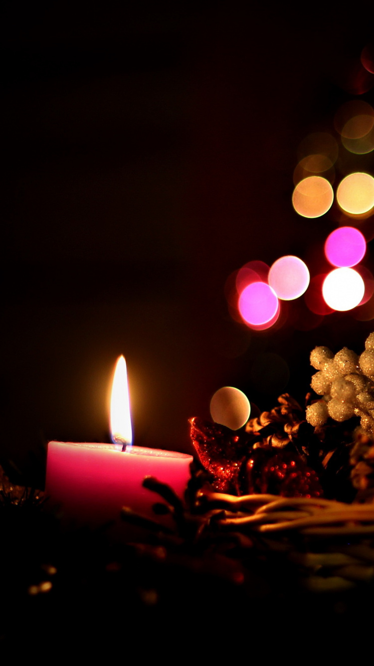 Candle, Lighting, Light, Pink, Darkness. Wallpaper in 750x1334 Resolution