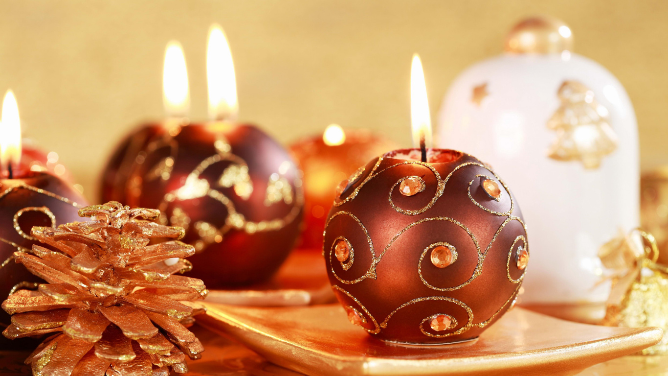 Christmas Ornament, Candle, Christmas Decoration, Decor, Christmas. Wallpaper in 1366x768 Resolution