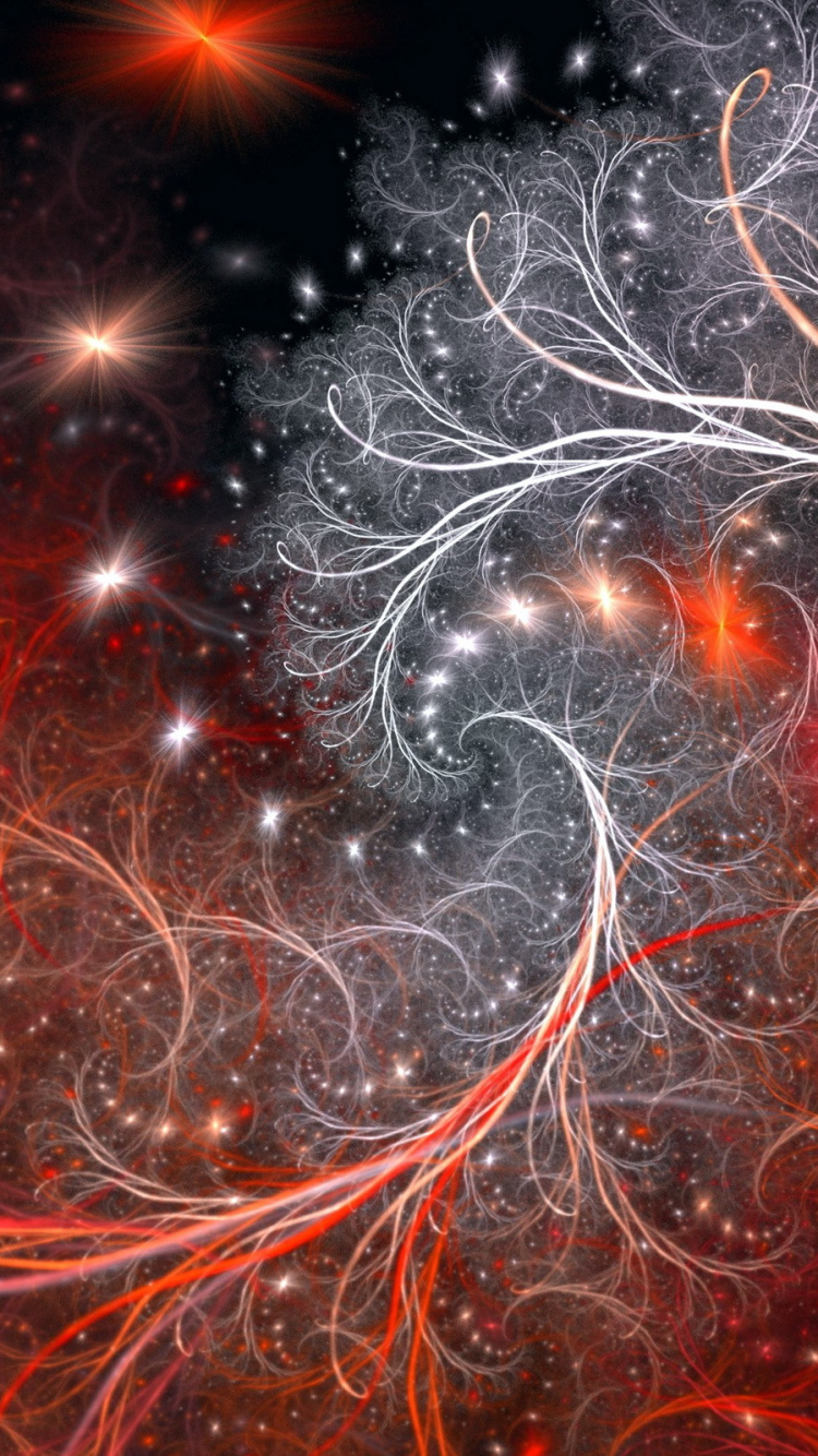 Red and White Light Streaks. Wallpaper in 750x1334 Resolution