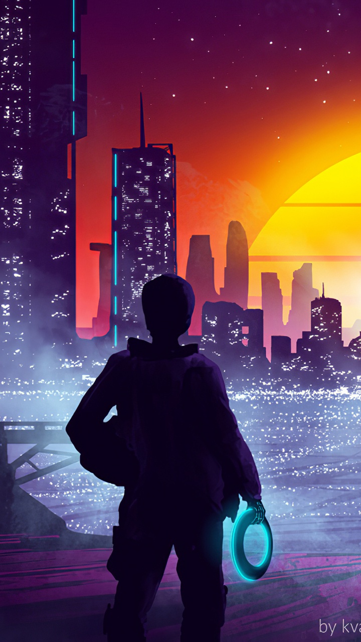 Silueta, De, Hombre Estar de Pie, En, Camino. Wallpaper in 720x1280 Resolution