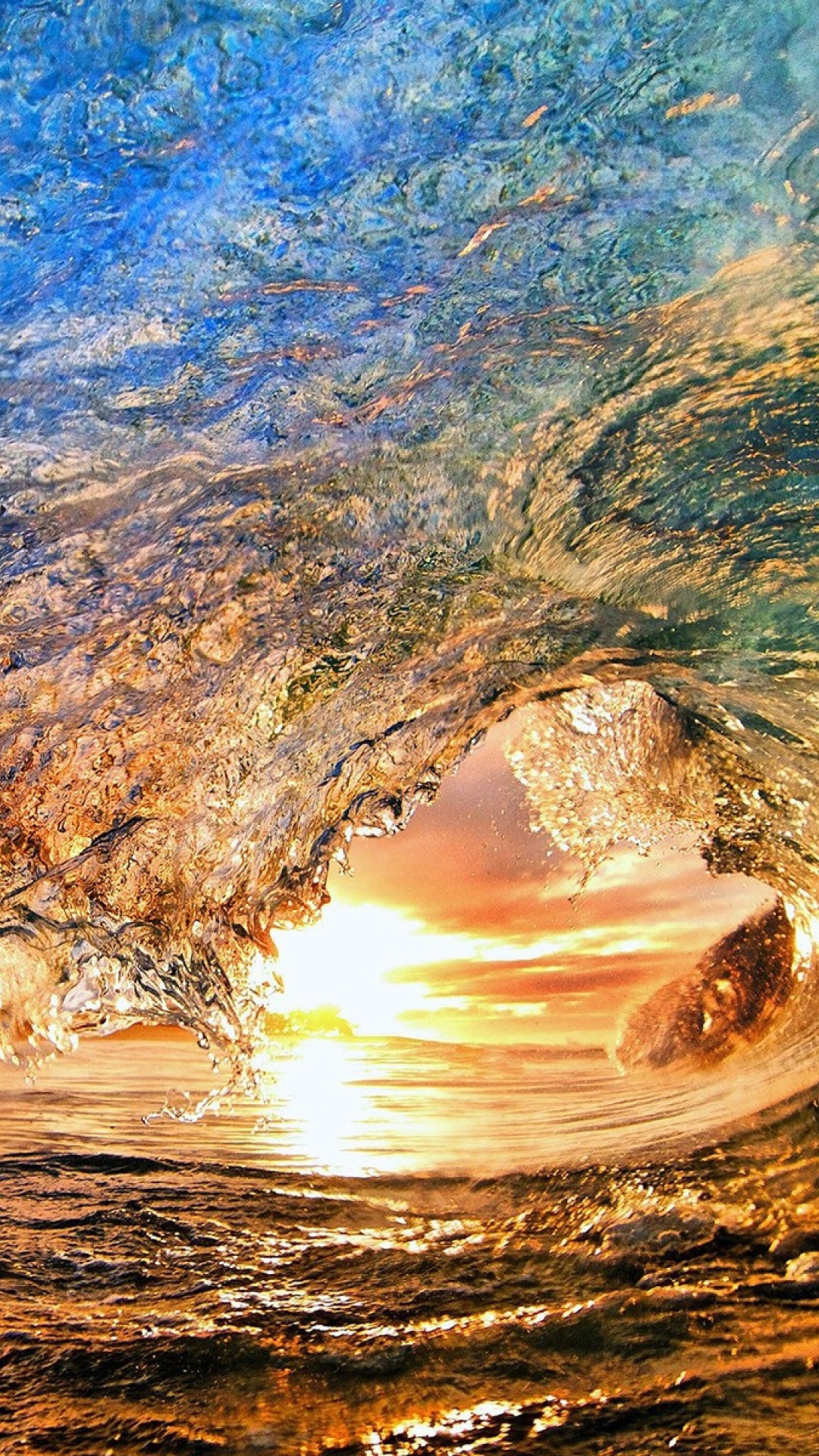 Sunset, Wind Wave, Beach, Sea, Wave. Wallpaper in 1080x1920 Resolution