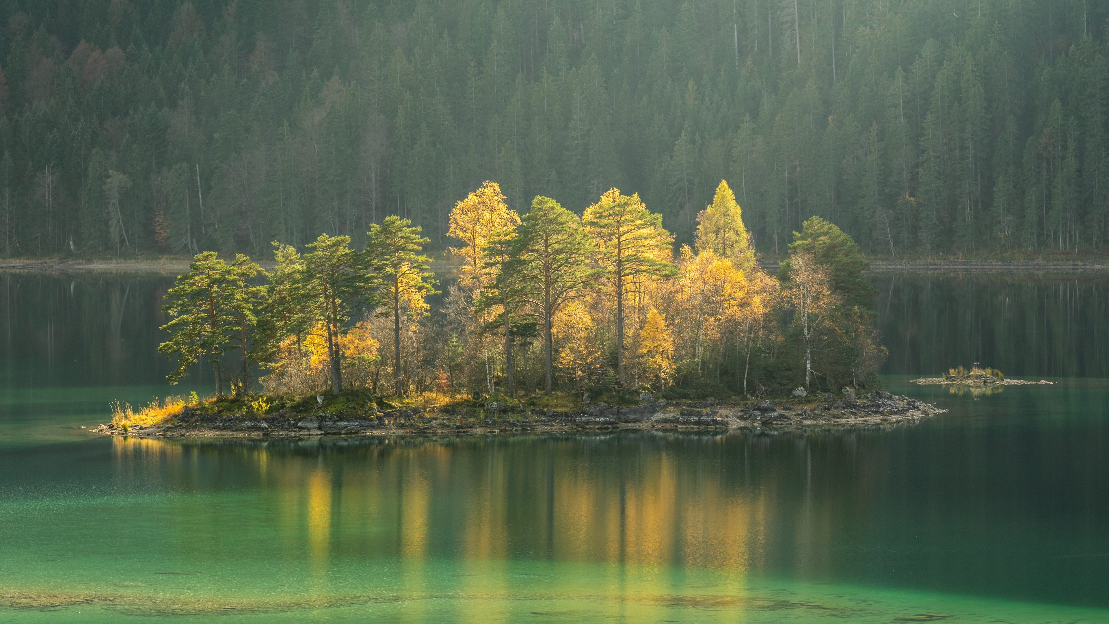 Nature, Natural Landscape, Green, Reflection, Water. Wallpaper in 3840x2160 Resolution