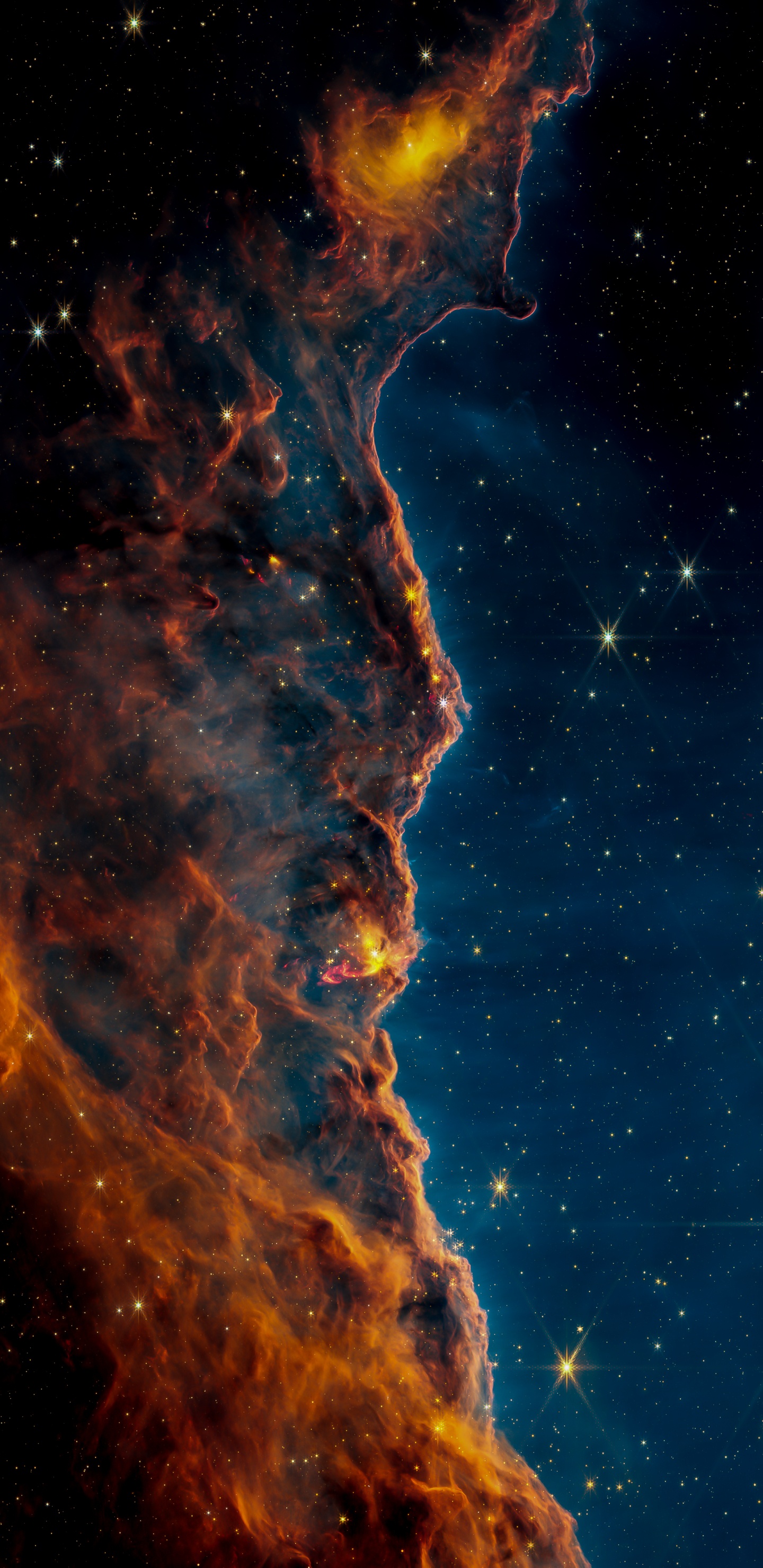 Nebulosa de Carina, Espacio, Estrella, Telescopio Espacial James Webb, Nebulosa de Orión. Wallpaper in 1440x2960 Resolution