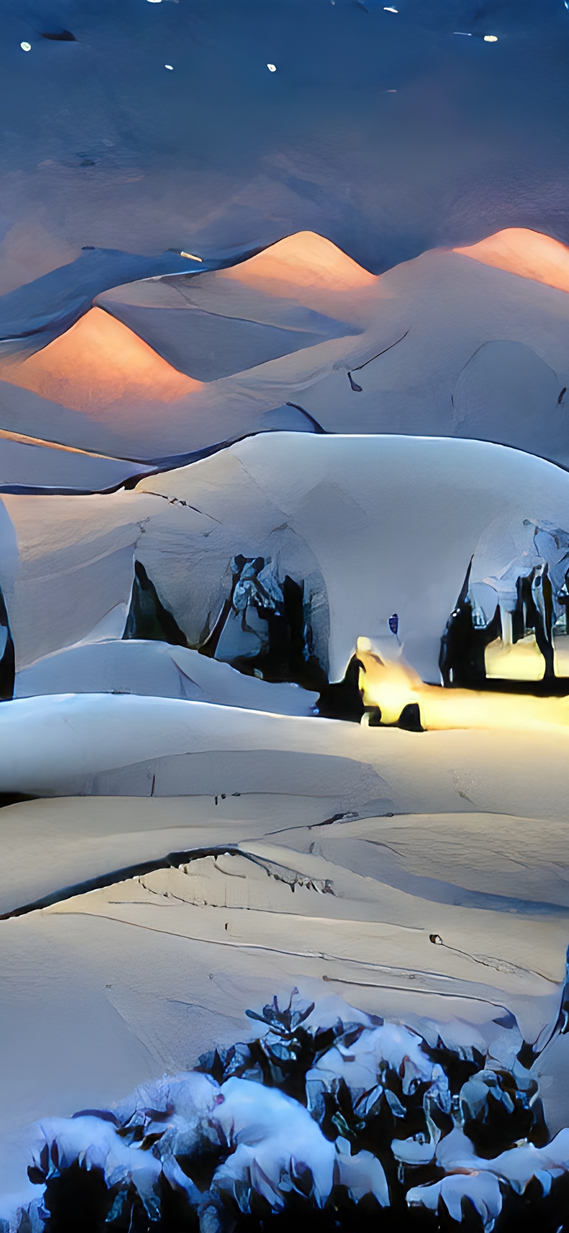 Nieve, Ambiente, Luz, Naturaleza, Paisaje Natural. Wallpaper in 1125x2436 Resolution