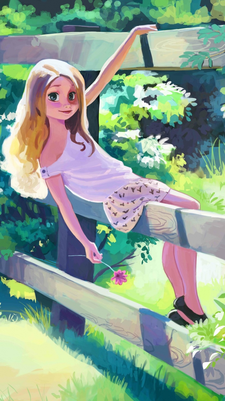 绘画, 艺术, 长长的头发, 概念艺术, 夏天 壁纸 720x1280 允许