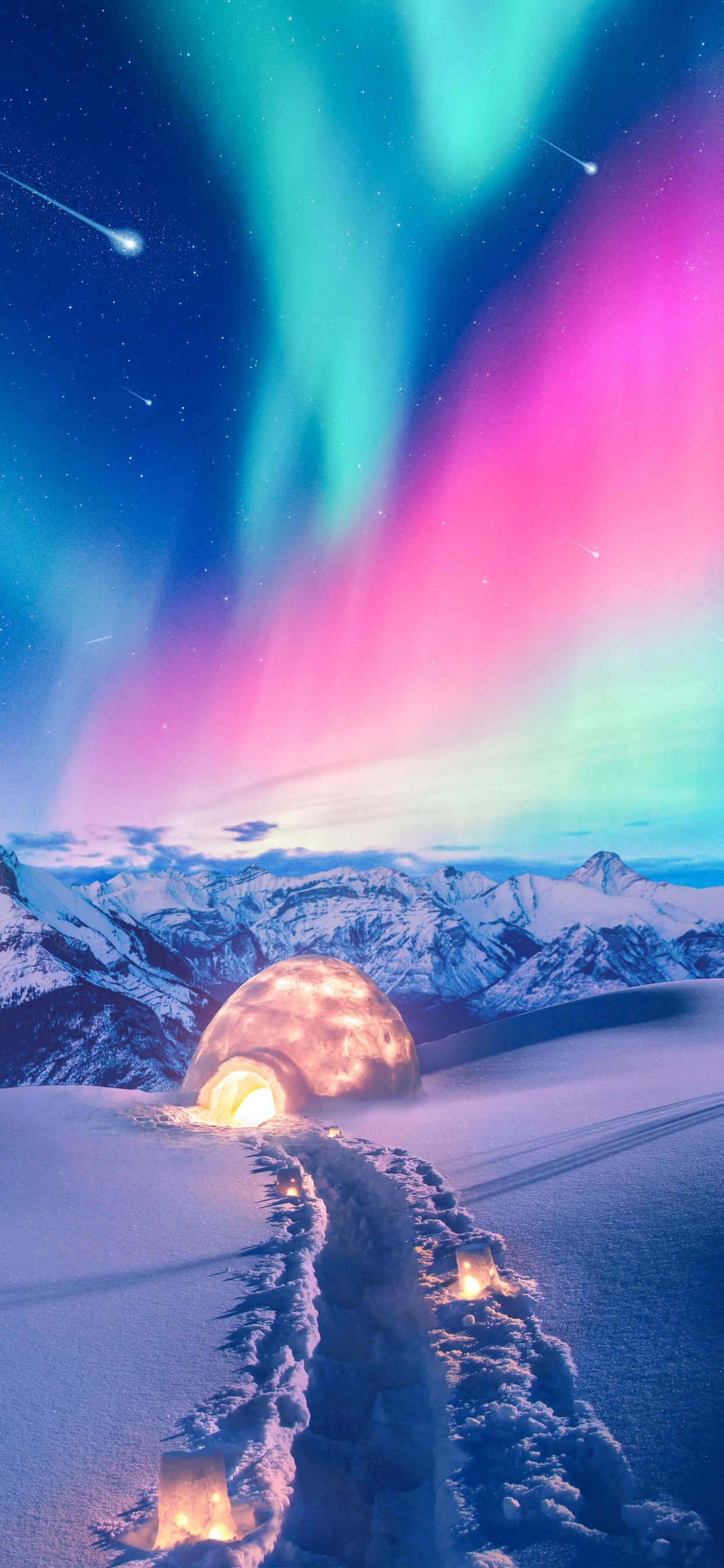 Aurora, Naturaleza, Luz, Android, Ambiente. Wallpaper in 1242x2688 Resolution