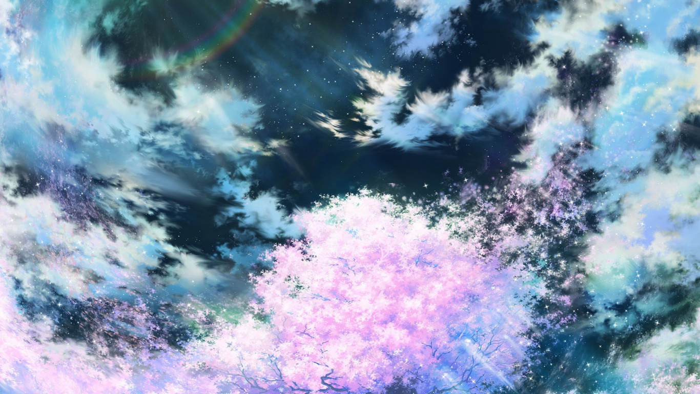 Green Trees Under Blue Sky and White Clouds During Daytime. Wallpaper in 1366x768 Resolution