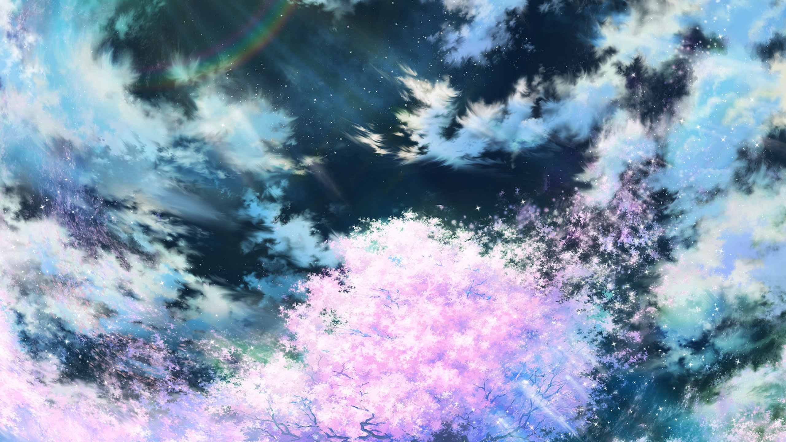 Green Trees Under Blue Sky and White Clouds During Daytime. Wallpaper in 2560x1440 Resolution