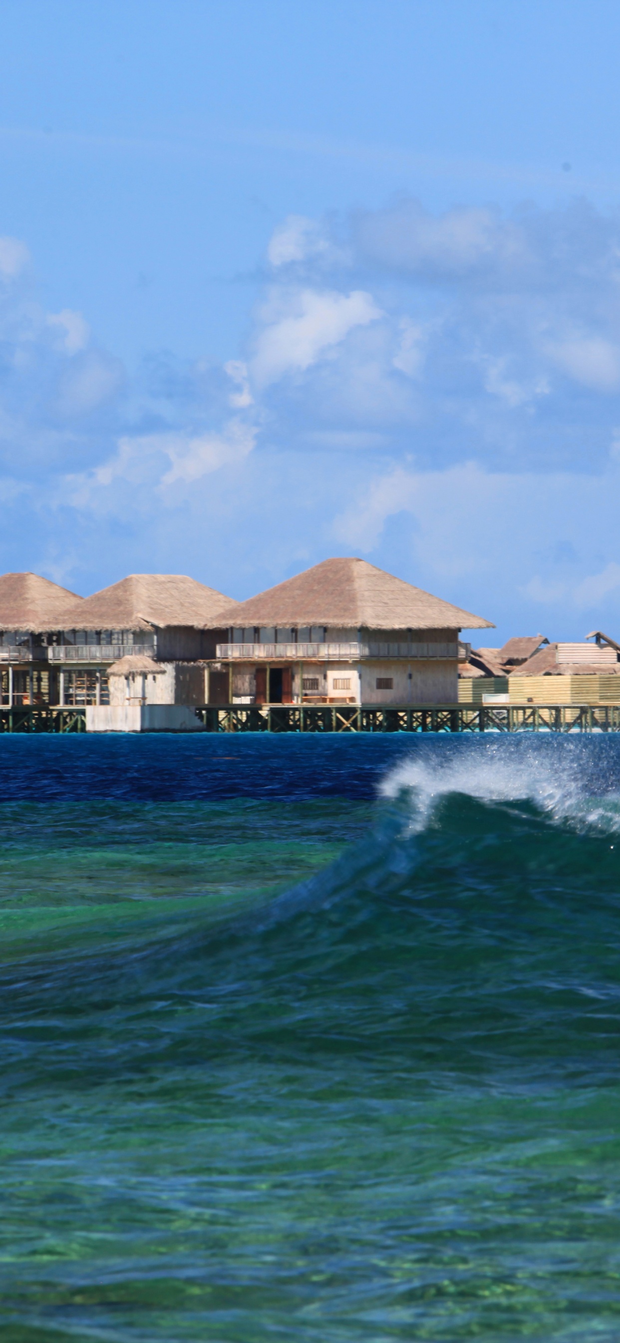 Bâtiment en Béton Blanc et Marron Près D'un Plan D'eau Pendant la Journée. Wallpaper in 1242x2688 Resolution