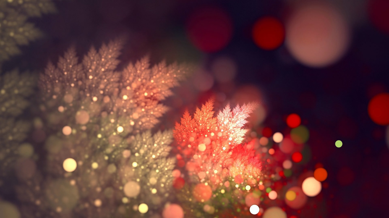 Red and White Fireworks in The Sky. Wallpaper in 1366x768 Resolution