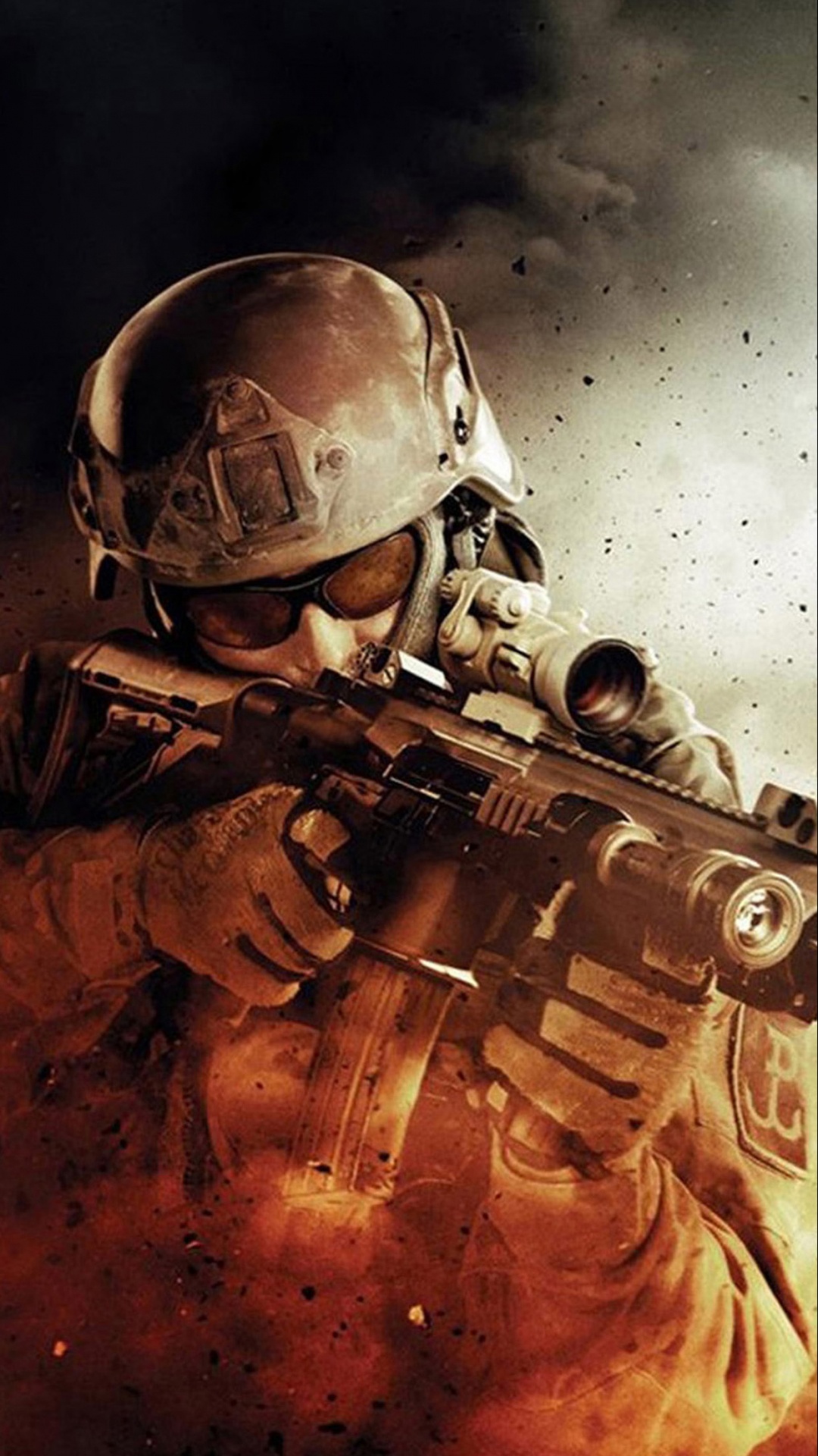 Soldat, Shooter-Spiel, Illustration, Movie, Actionfilm. Wallpaper in 1080x1920 Resolution