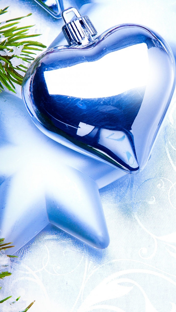 Adorno de Navidad, El Día De Navidad, Decoración de la Navidad, Azul, Coraz. Wallpaper in 720x1280 Resolution