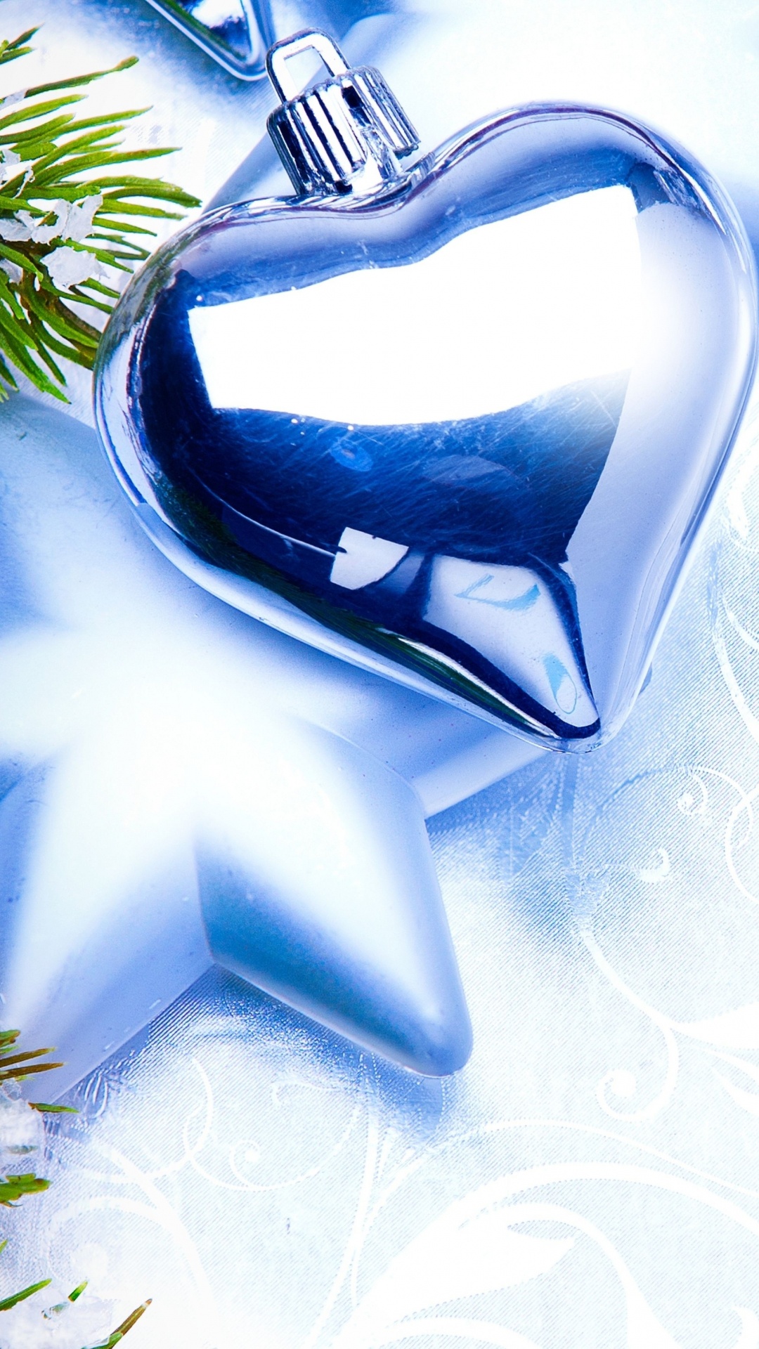 Ornement de Noël, Le Jour De Noël, Décoration de Noël, Blue, Cœur. Wallpaper in 1080x1920 Resolution