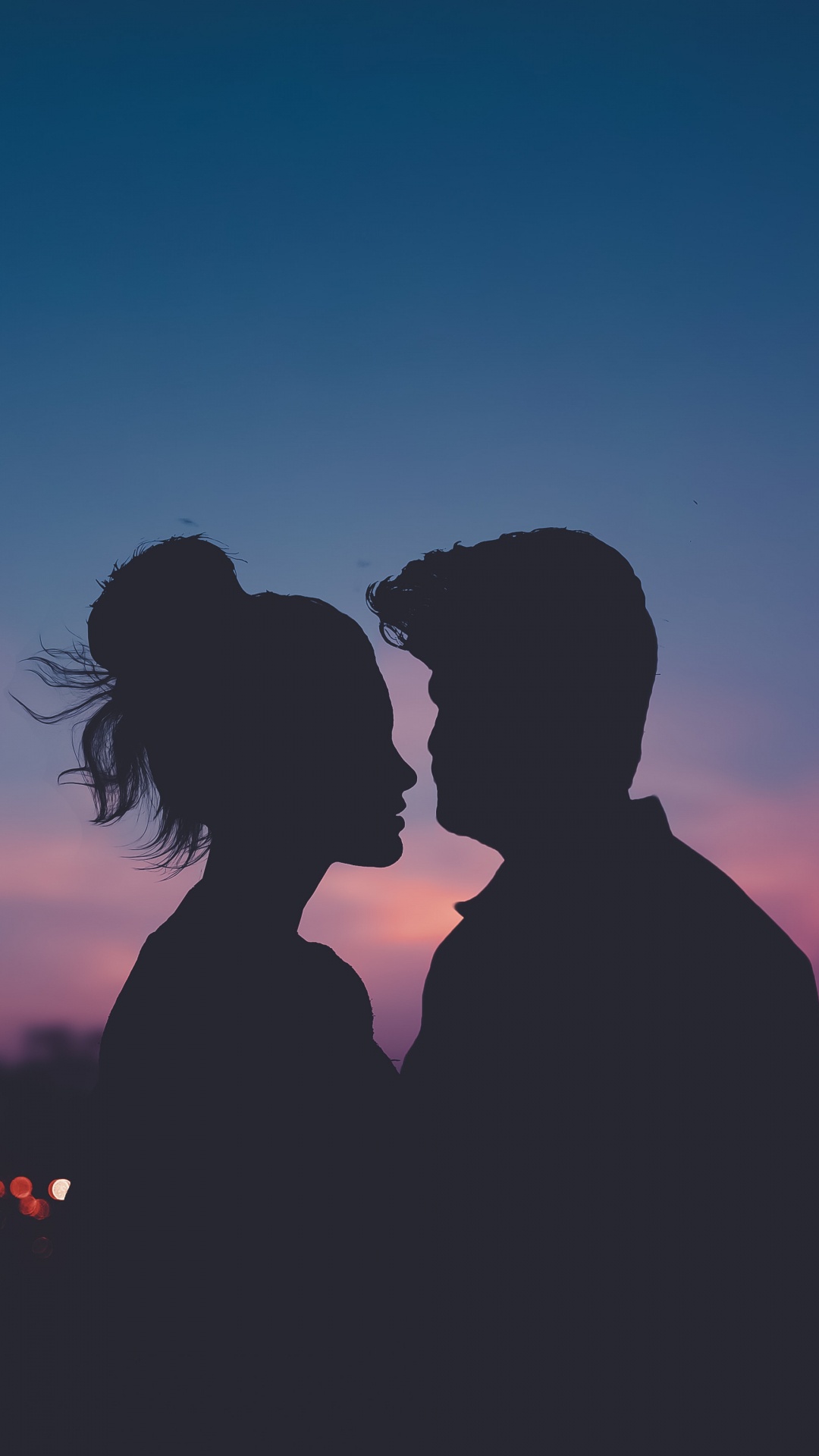 Liebe, Romantik, Cloud, Silhouette, Interaktion. Wallpaper in 1080x1920 Resolution