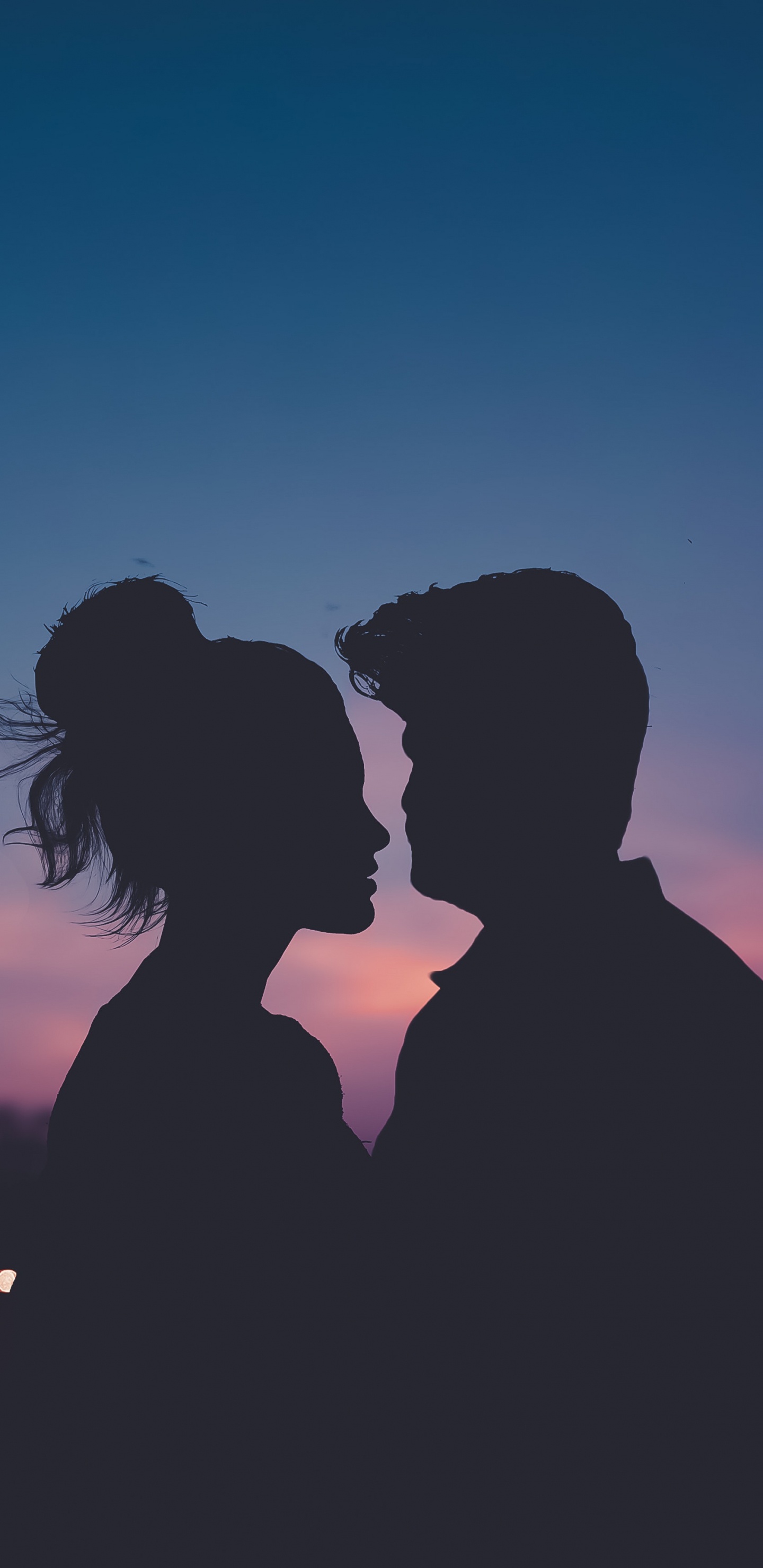 Liebe, Romantik, Cloud, Silhouette, Interaktion. Wallpaper in 1440x2960 Resolution