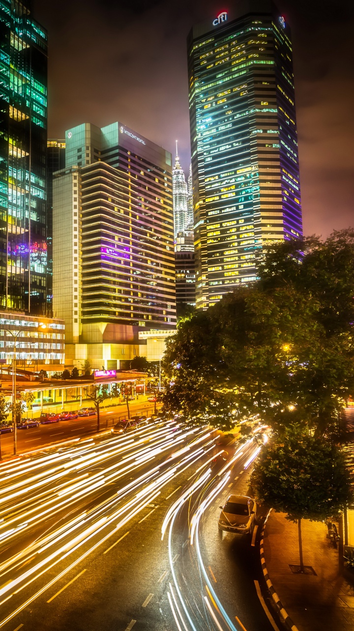 City, Night, Cityscape, Metropolis, Urban Area. Wallpaper in 720x1280 Resolution