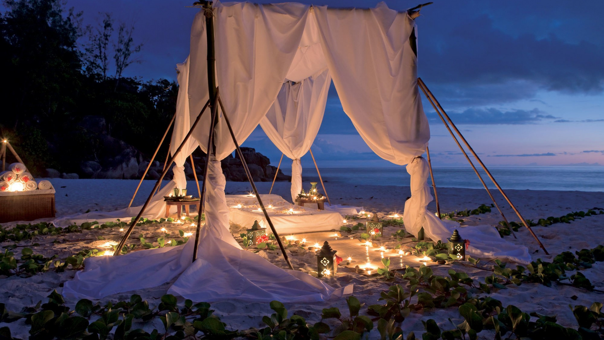 Romantik, Urlaub, Meer, Abend, Zelt. Wallpaper in 1920x1080 Resolution