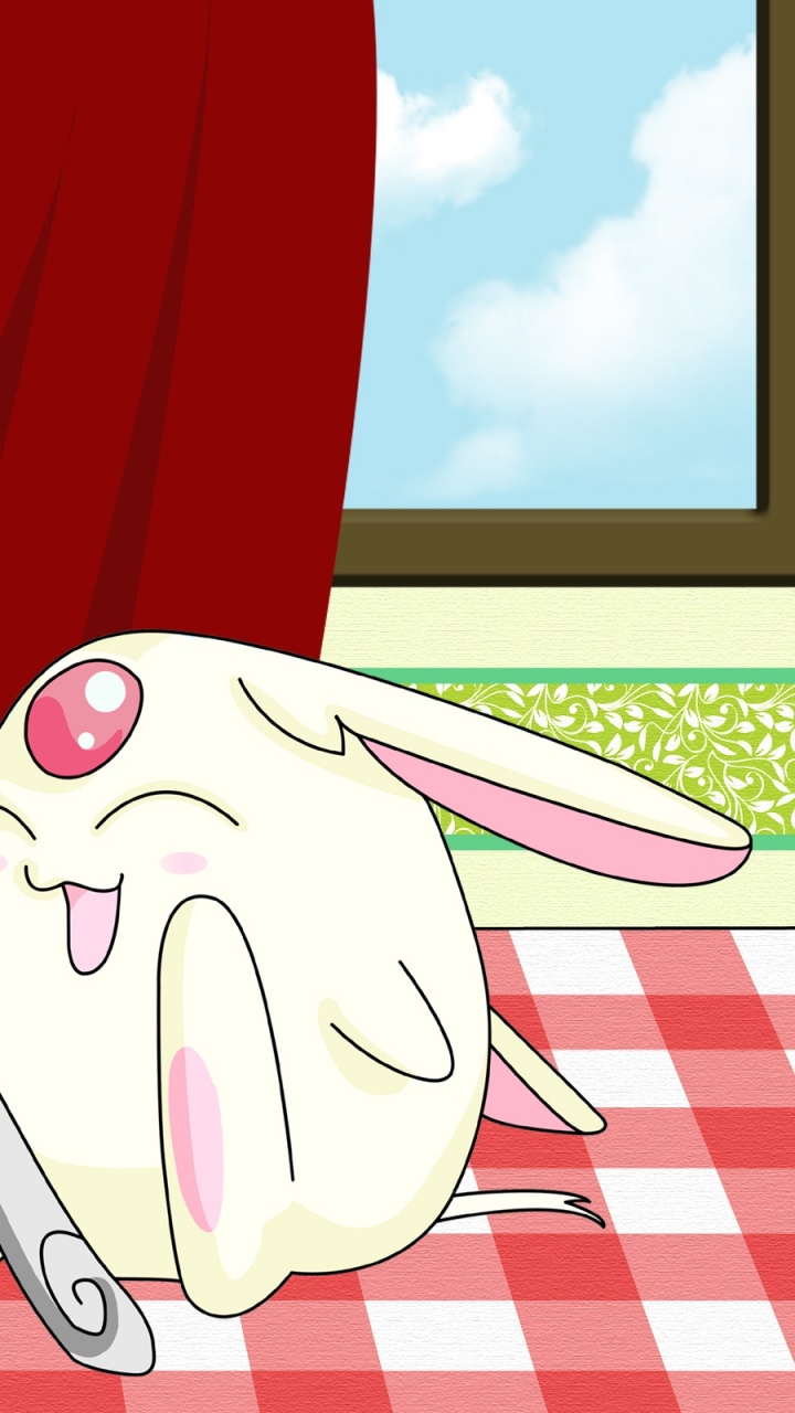 Personnage de Dessin Animé de Lapin Blanc et Rose. Wallpaper in 720x1280 Resolution