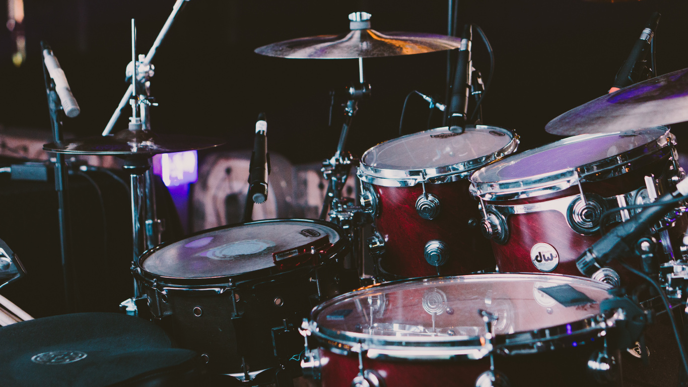 Musik, Drumhead, Musiker, Drum, Drum-Kits. Wallpaper in 1366x768 Resolution