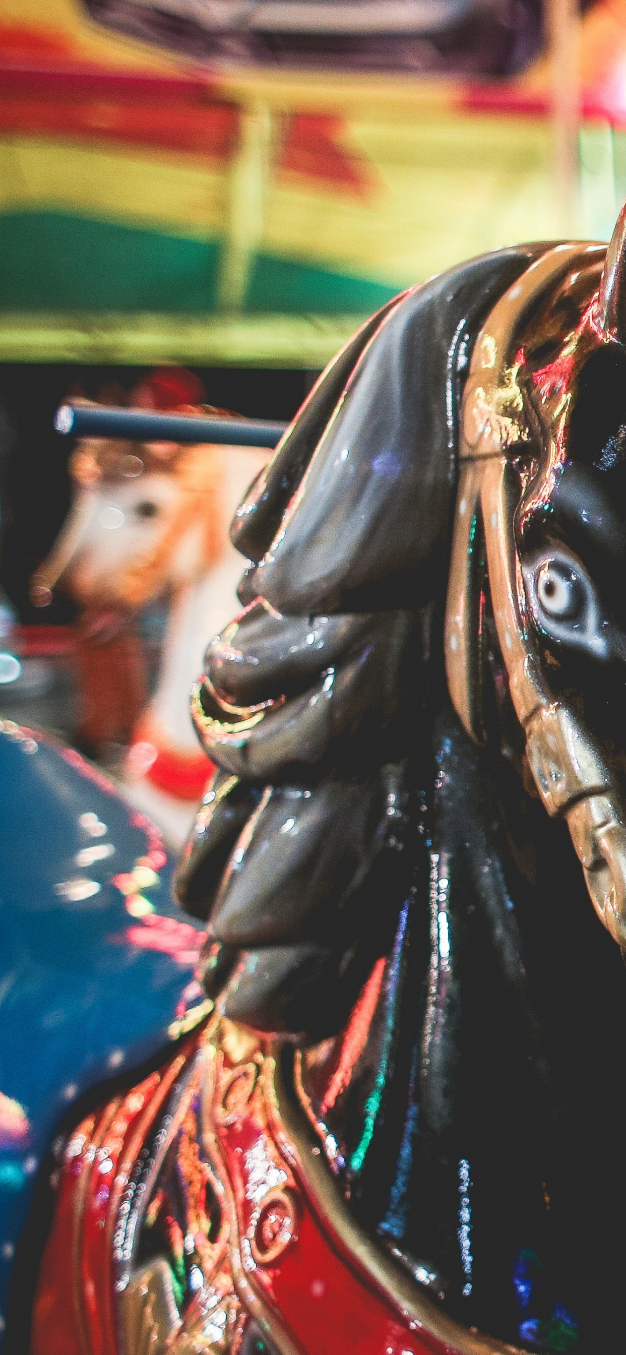 Amusement Ride, Amusement Park, Recreation, Horse Tack, Park. Wallpaper in 1242x2688 Resolution