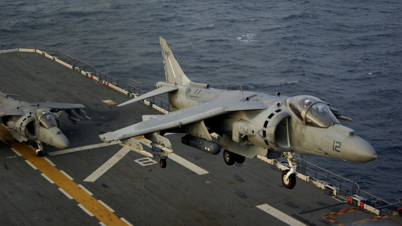 霍克*西德利鹞, 麦克道格拉斯AV-8B Harrier II, 鹞跳喷, 喷气式飞机, 军用飞机 壁纸 1366x768 允许