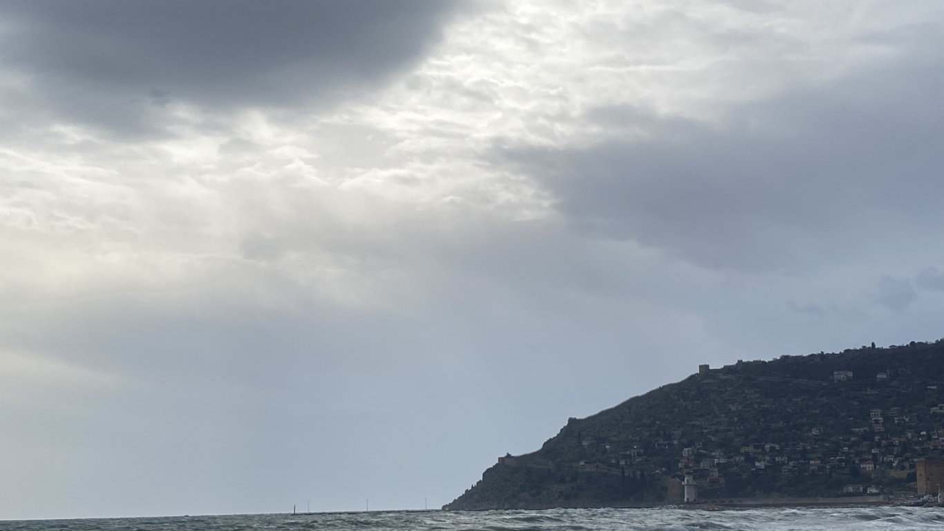 大海, 地平线, 积云, 风波 壁纸 1366x768 允许