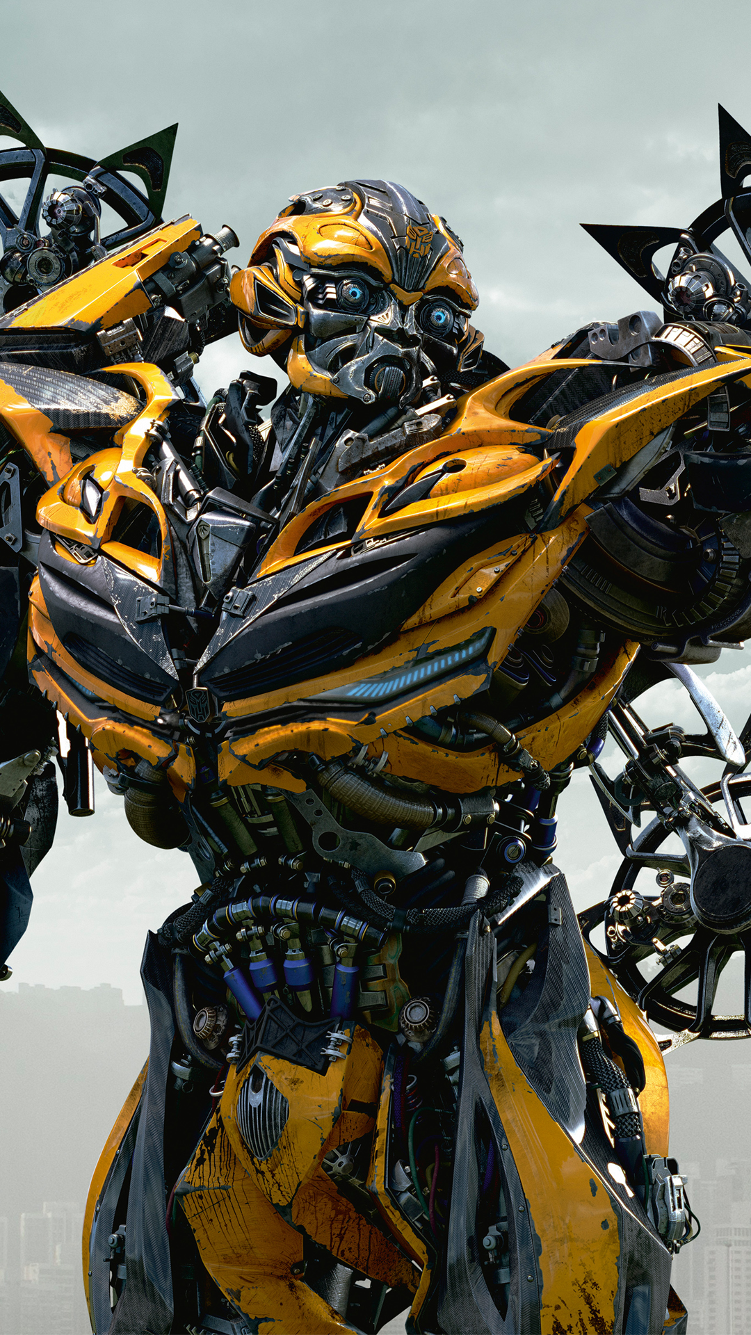 Transformadores Abejorro 4, Bumblebee, Ocultar Hierro, Cartel, Optimus Prime. Wallpaper in 1080x1920 Resolution