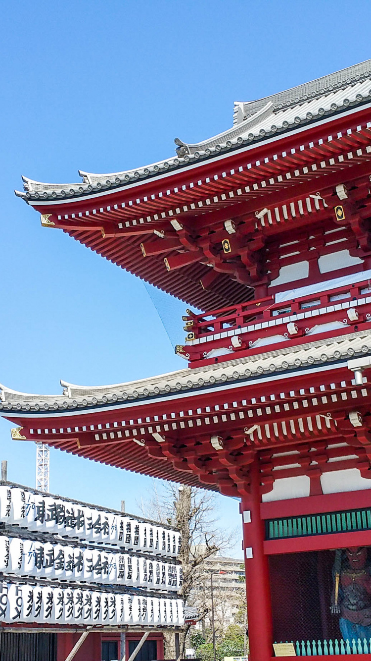 Red and White Temple During Daytime. Wallpaper in 750x1334 Resolution