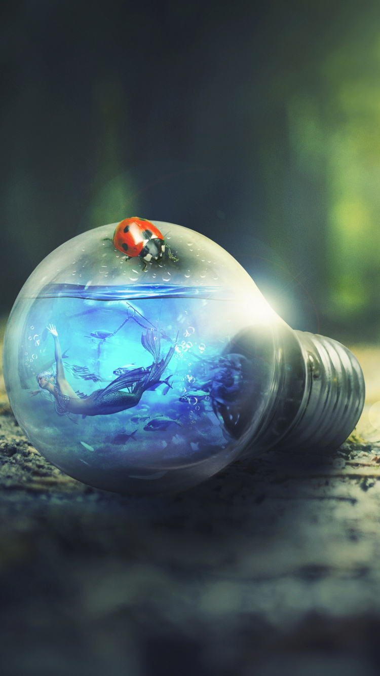 Blau-weißer Ball Auf Dem Boden. Wallpaper in 750x1334 Resolution