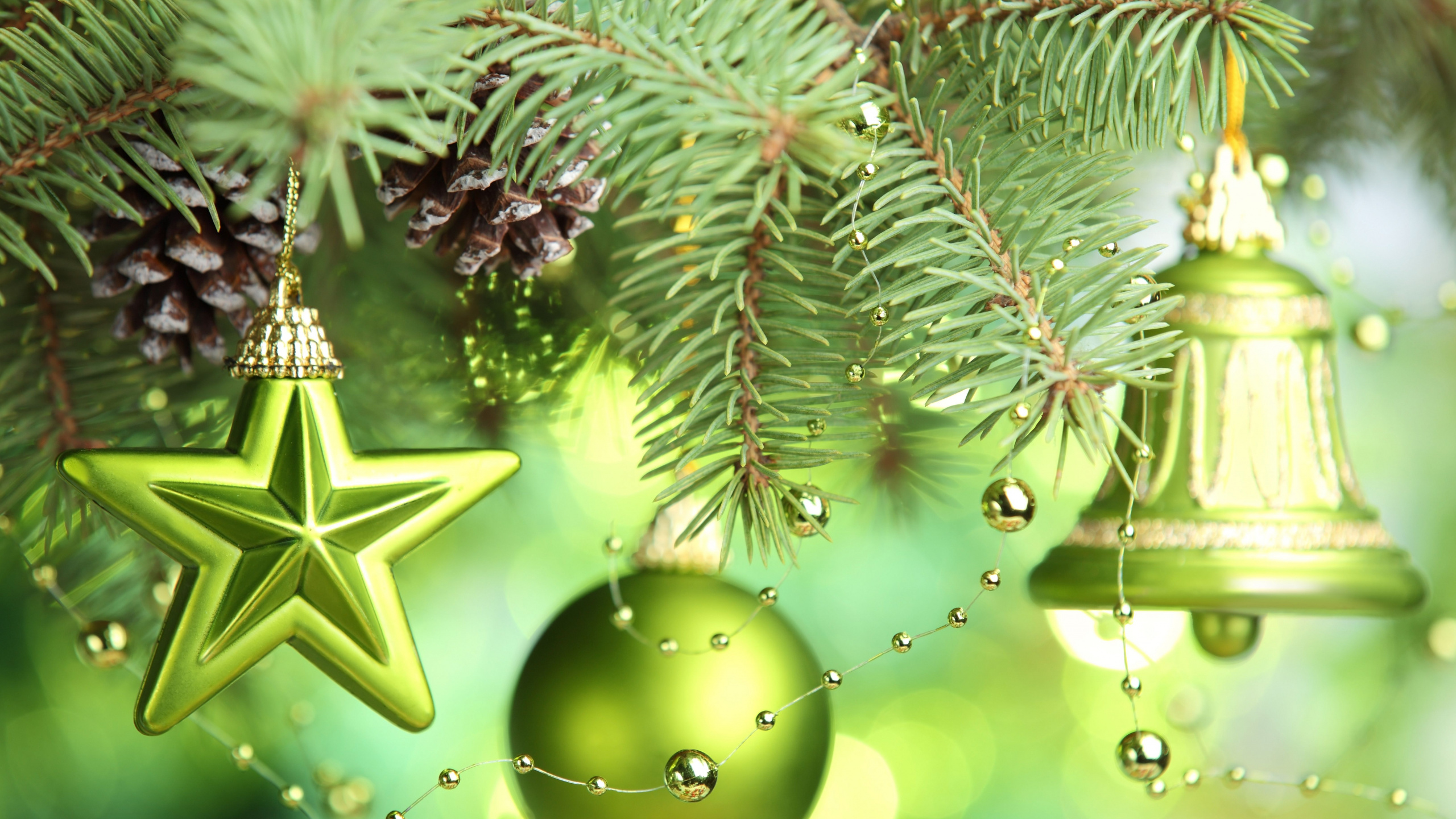 Le Jour De Noël, Décoration de Noël, Ornement de Noël, Nouvelle Année, Sapin. Wallpaper in 2560x1440 Resolution