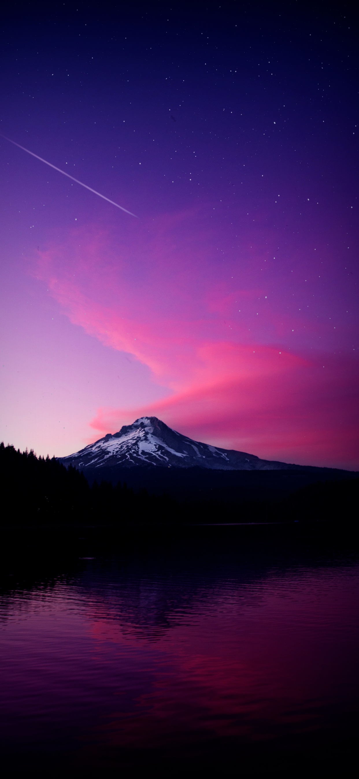 Montaña Nevada Amoled, Naturaleza, Montaña, Montaña de Niebla, Agua. Wallpaper in 1242x2688 Resolution