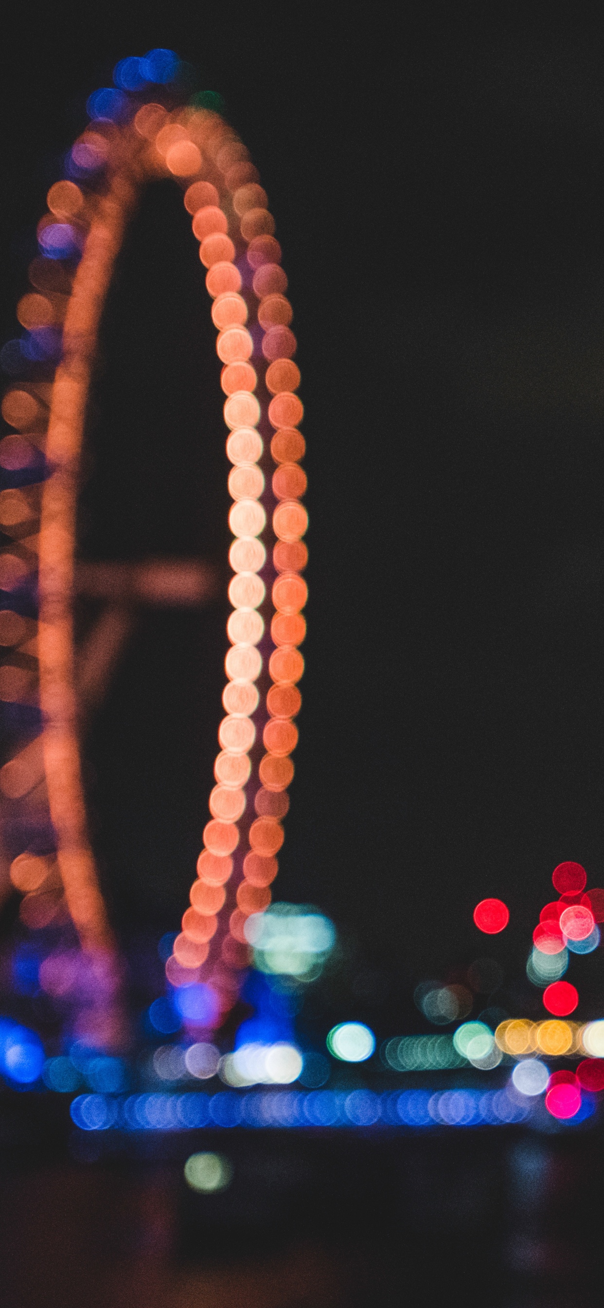 Riesenrad, Nacht, Wahrzeichen, Licht, Stadtgebiet. Wallpaper in 1242x2688 Resolution