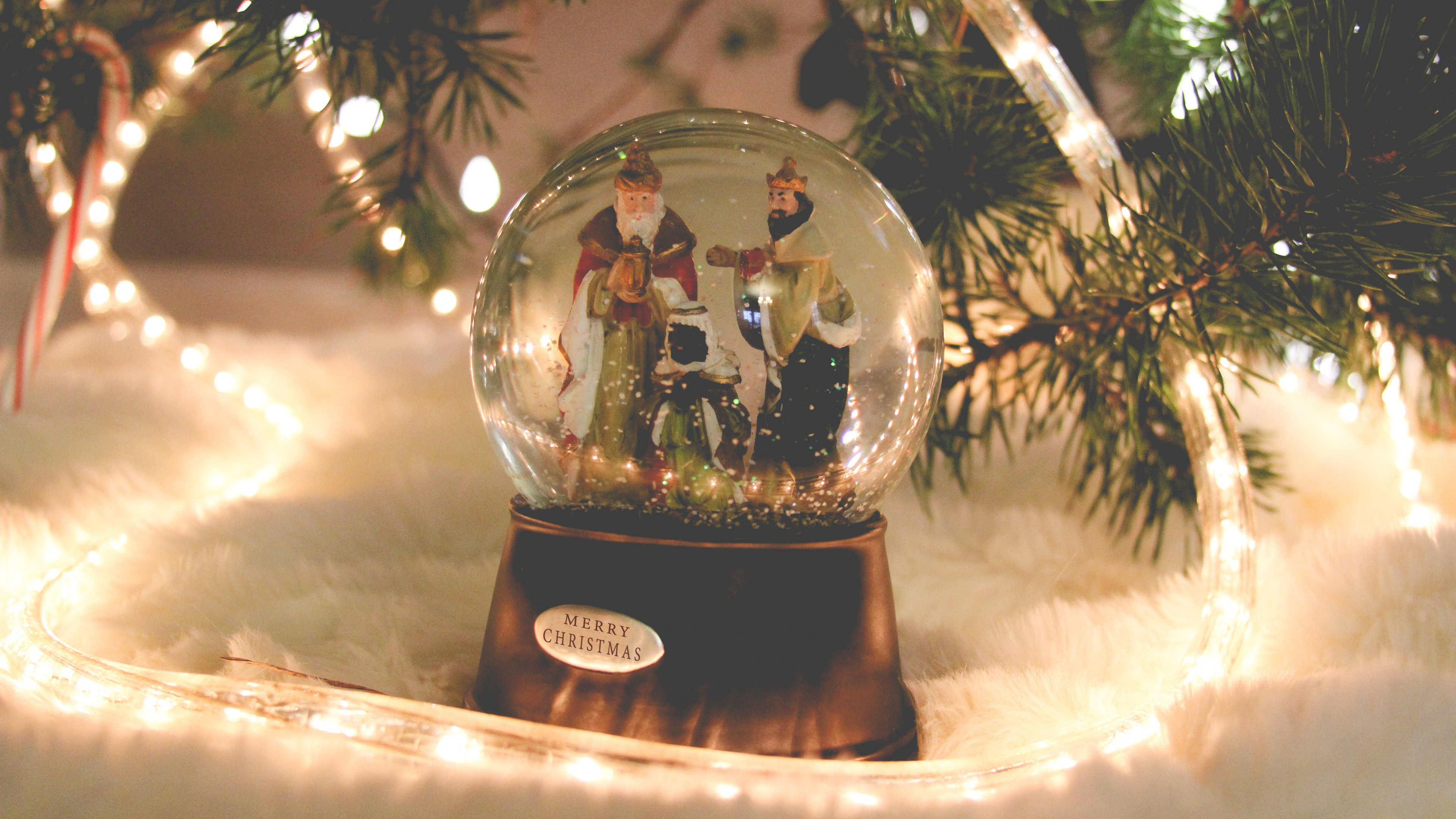 Neujahr, Holiday Ornament, Schneemann, Verzierung, Ded Moroz. Wallpaper in 3840x2160 Resolution