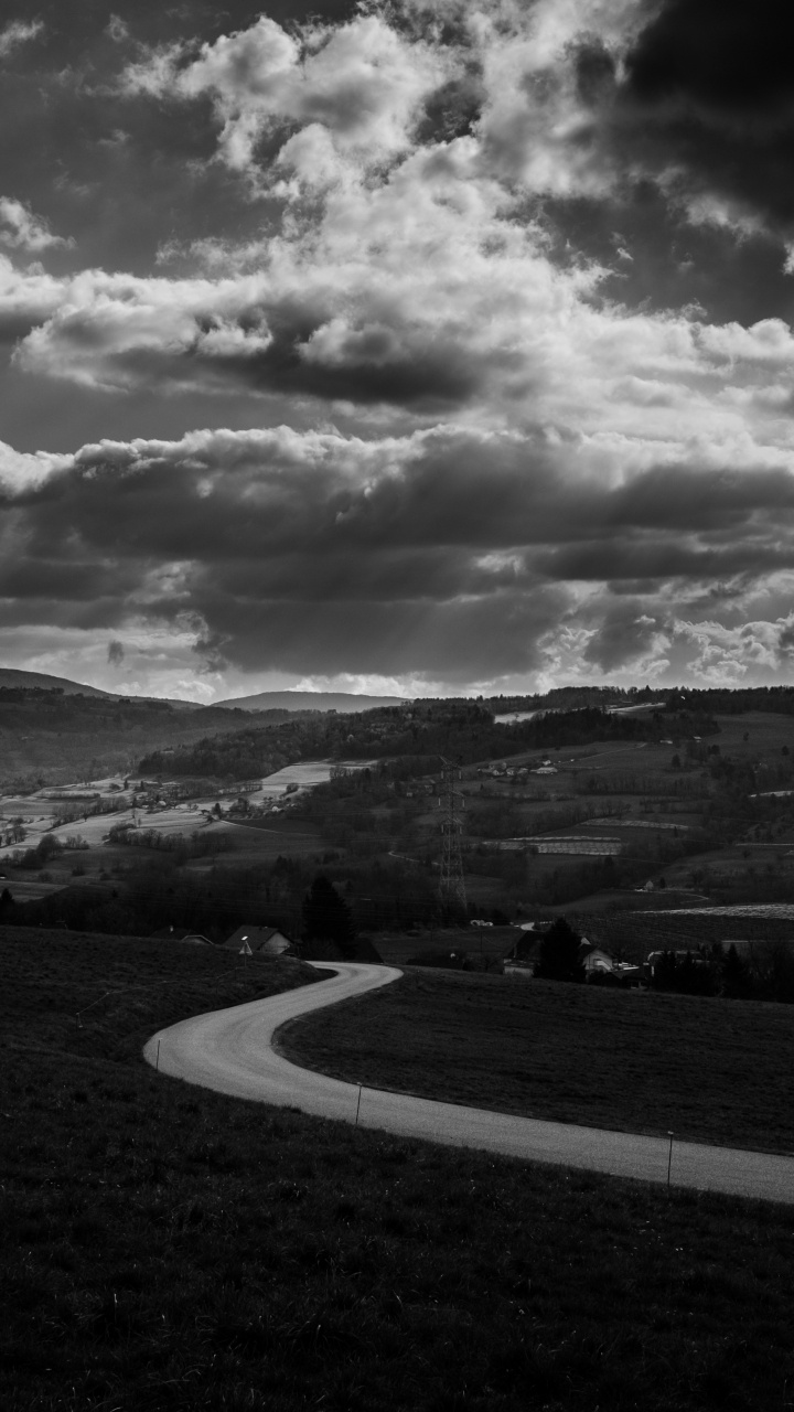 Black and White, Black, White, Cloud, Monochrome. Wallpaper in 720x1280 Resolution