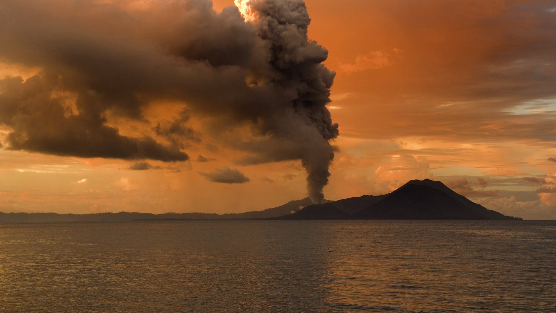 成层, 地平线, 大海, 积云, 冷静 壁纸 1920x1080 允许