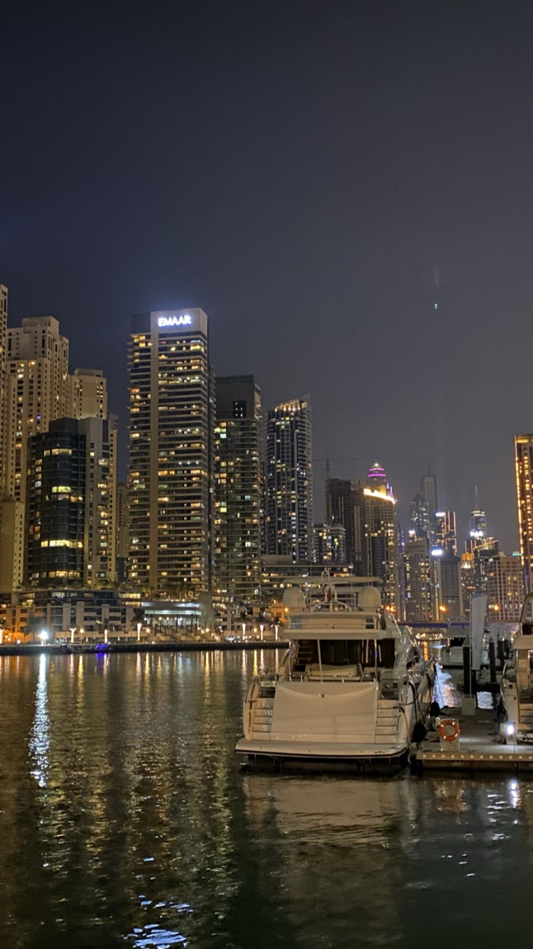 Dubai, Dubai Marina, Torre de Bloques, Urbe, Paisaje Urbano. Wallpaper in 750x1334 Resolution