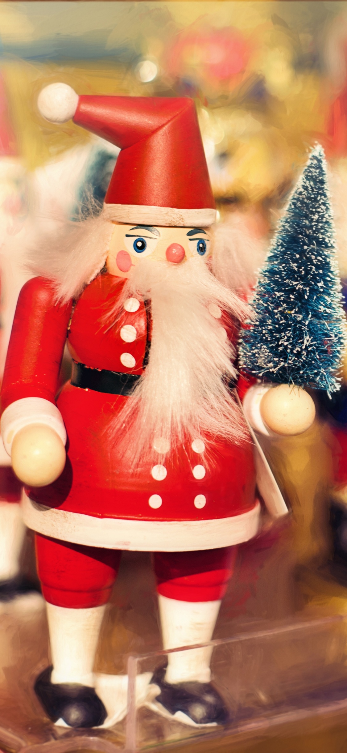 Weihnachten, Weihnachtsmann, Nussknacker, Spielzeug, Christmas Ornament. Wallpaper in 1125x2436 Resolution
