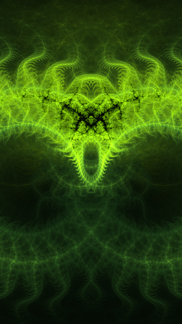 Green Light in Black Background. Wallpaper in 750x1334 Resolution