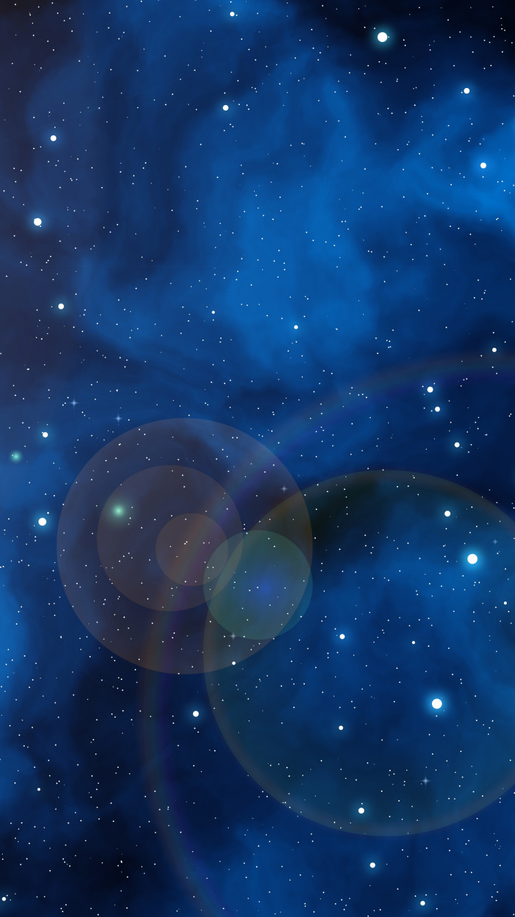 Blaue Und Weiße Galaxieillustration. Wallpaper in 750x1334 Resolution