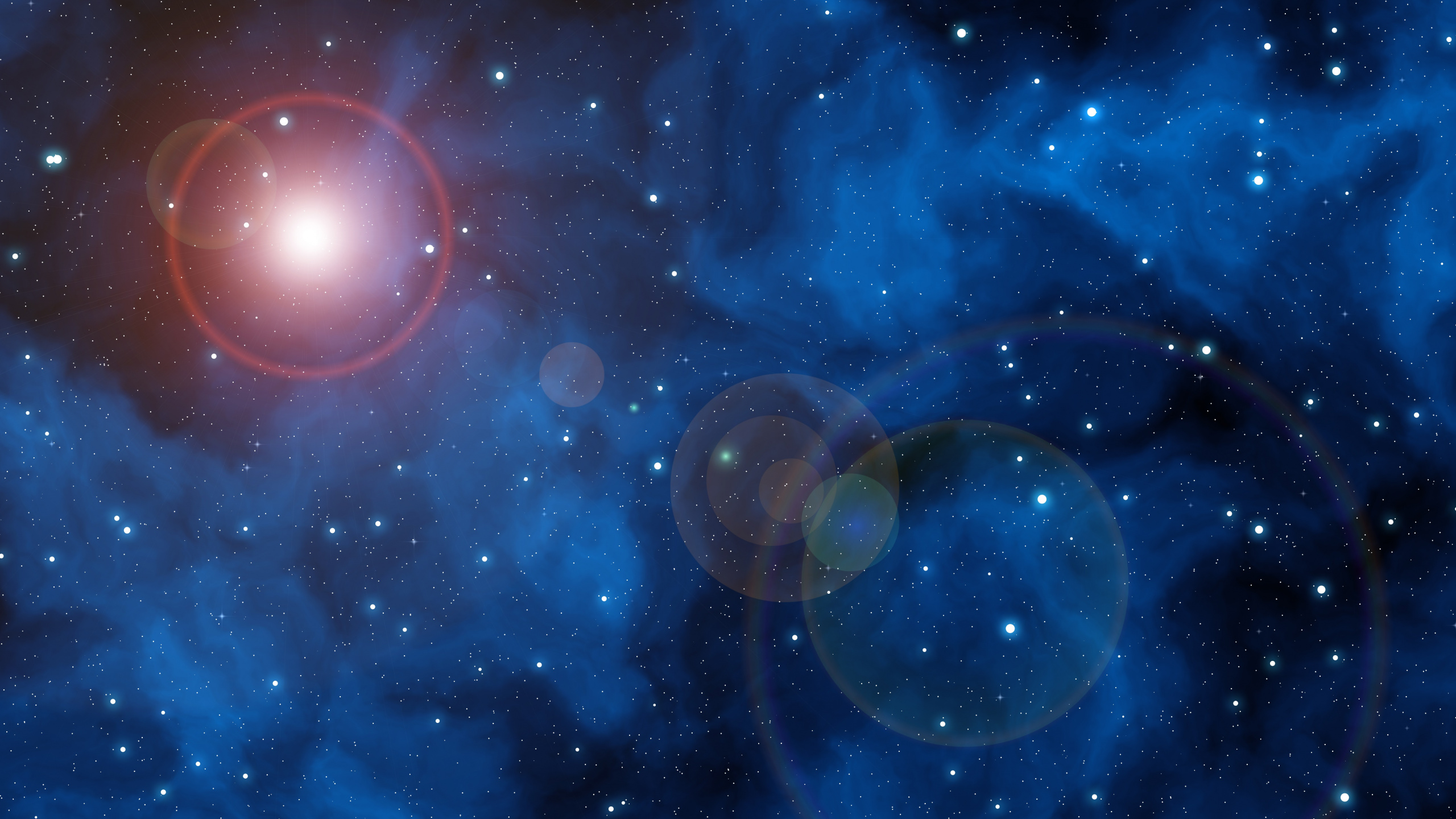 Illustration de la Galaxie Bleue et Blanche. Wallpaper in 2560x1440 Resolution